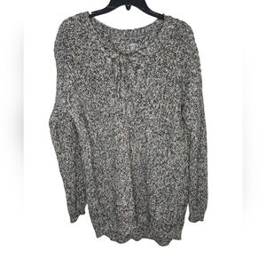 Aerie Knit Lace Up Front V Neck Sweater Size Large
